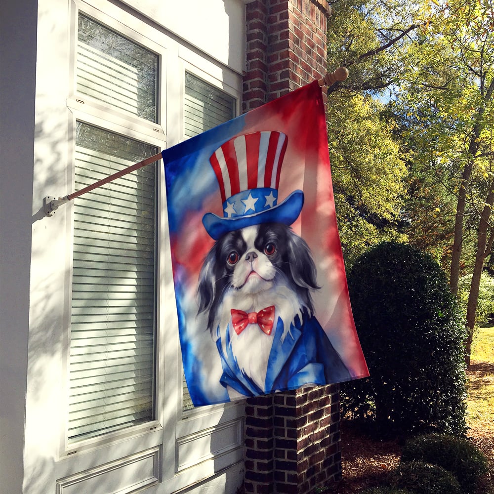 Japanese Chin Patriotic American House Flag 28 in x 40 in
