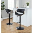 thumbnail image 3 of Symphony Adjustable Bar Stool, Black Bar Stools, Bar Chairs, Swivel Bar Stools, Bar Stools Set of 2, Bar Height Stools Set of 2 (Light Grey Wood, Black), 3 of 6