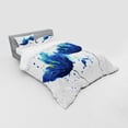 thumbnail image 3 of Blue Duvet Cover Set, Watercolor Style Effect Floral Design Abstract Art Cornflower Illustration, Bedding Set with Shams and Fitted Sheet, 3 Sizes, by Ambesonne, 3 of 3