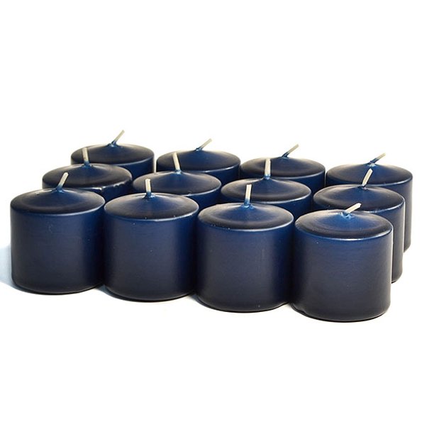 Unscented Navy Votives 10 Hour Votive Candles Pack 12 per box 1.5 in