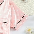 thumbnail image 6 of Uccdo Summer Boys Girls Satin Silk Short Sleeve Pajamas Set Button Down Blouse + Pants Sleepwear Loungewear Pjs Suit, Size 7-12 Years, 6 of 8