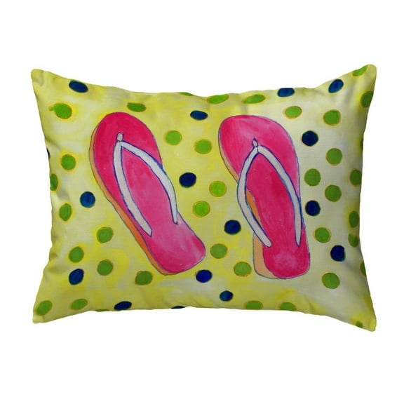 Betsy Drake Interiors Flip Flops No Cord Pillow 16x20