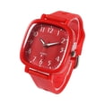 thumbnail image 2 of Resicozy Women's Silicone Strap Watches Roman Numerals Classic Business Casual Ladies Square Dial Wrist Watches Red, 2 of 3