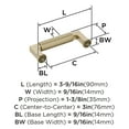 thumbnail image 5 of Amerock Balata 3 inch (76mm) Center-to-Center Golden Champagne Cabinet Pull, 5 of 6