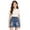 Blue1, variant on Girls Embroidered Denim Bermuda Shorts, Kids Elastic Waist Loose Fit Summer Casual Five Pocket Jean Shorts(Blue2,11-12 Years)