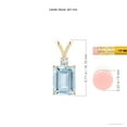 thumbnail image 3 of Angara Natural 2 Ct. Aquamarine with Diamond Solitaire Pendant Necklace in 14K Yellow Gold for Women with 18 Inches Chain, 3 of 8