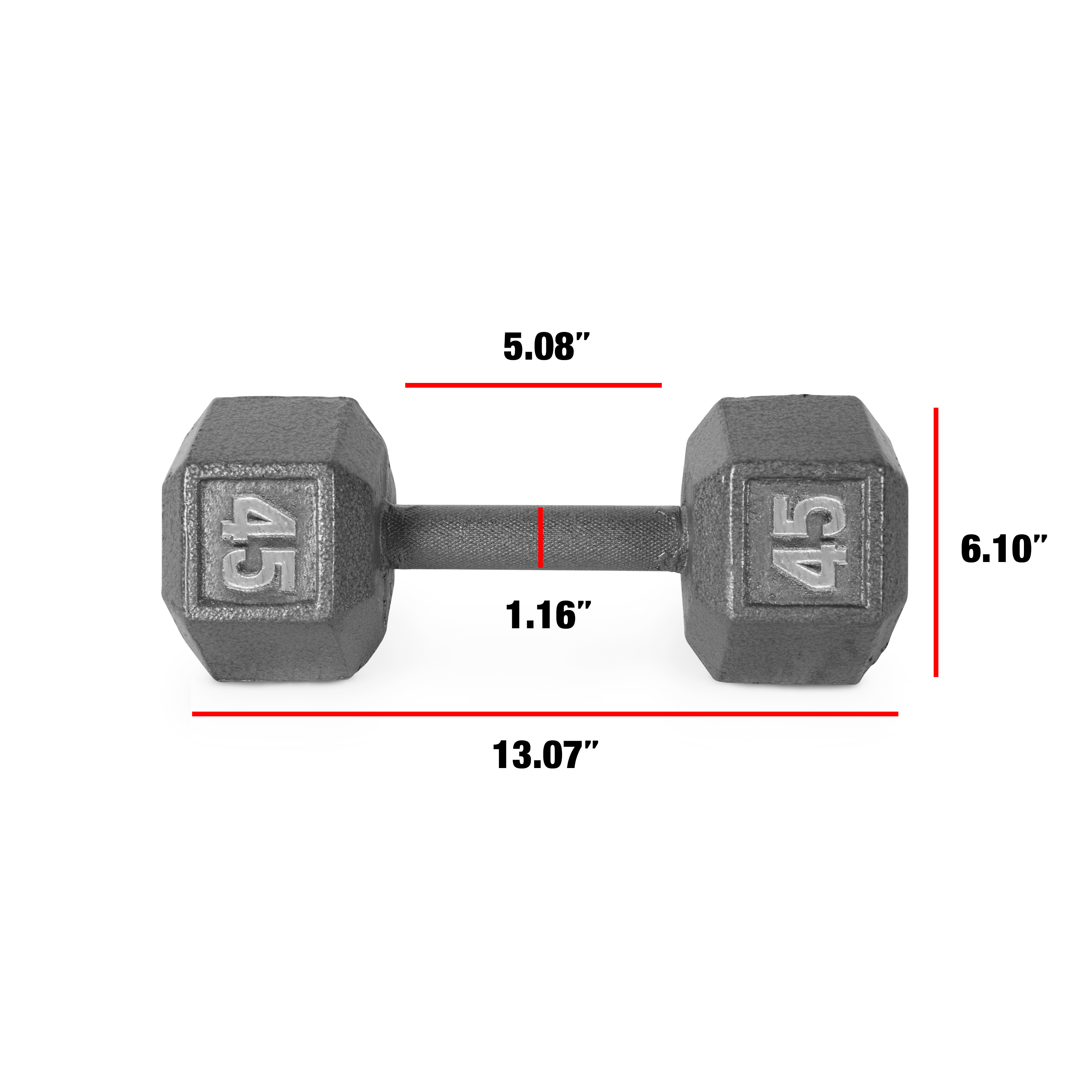 CAP Barbell 45lb Cast Iron Hex Dumbbell, Single - image 5 of 6