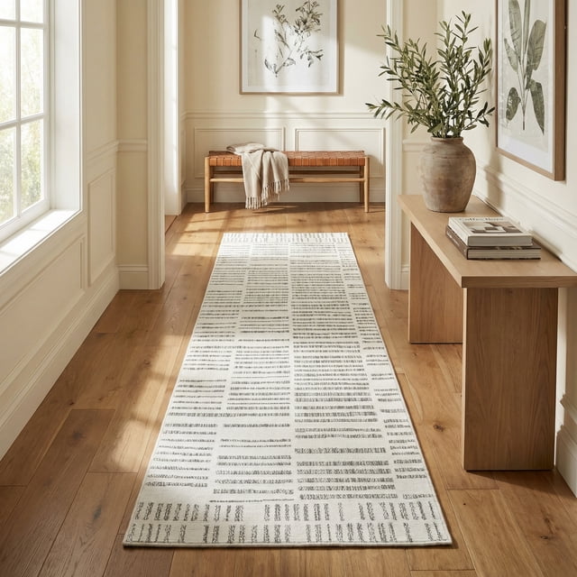 Rug Branch Maise Abstract Indoor Outdoor Area Rug, Cream Beige, Modern - Entryway, Hallway, Bathroom, and Kitchen