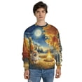 thumbnail image 4 of Hello Fall Pomeranian Enjoys Warm Campfire Autumn Night Bright Moon All Over Print 3D Sweatshirt Unisex Merch Pom Dog Lover Gifts - 01008, 4 of 6