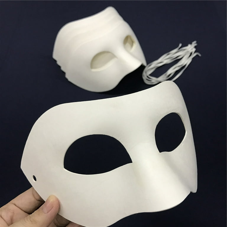 NOLITOY 30 Pcs Diy Hand Painted Mask Paper Masks for Crafts Unpainted Masks  Paper Mache Mask Adults Party Masks Craft Mask White Fancy Dress Cosplay