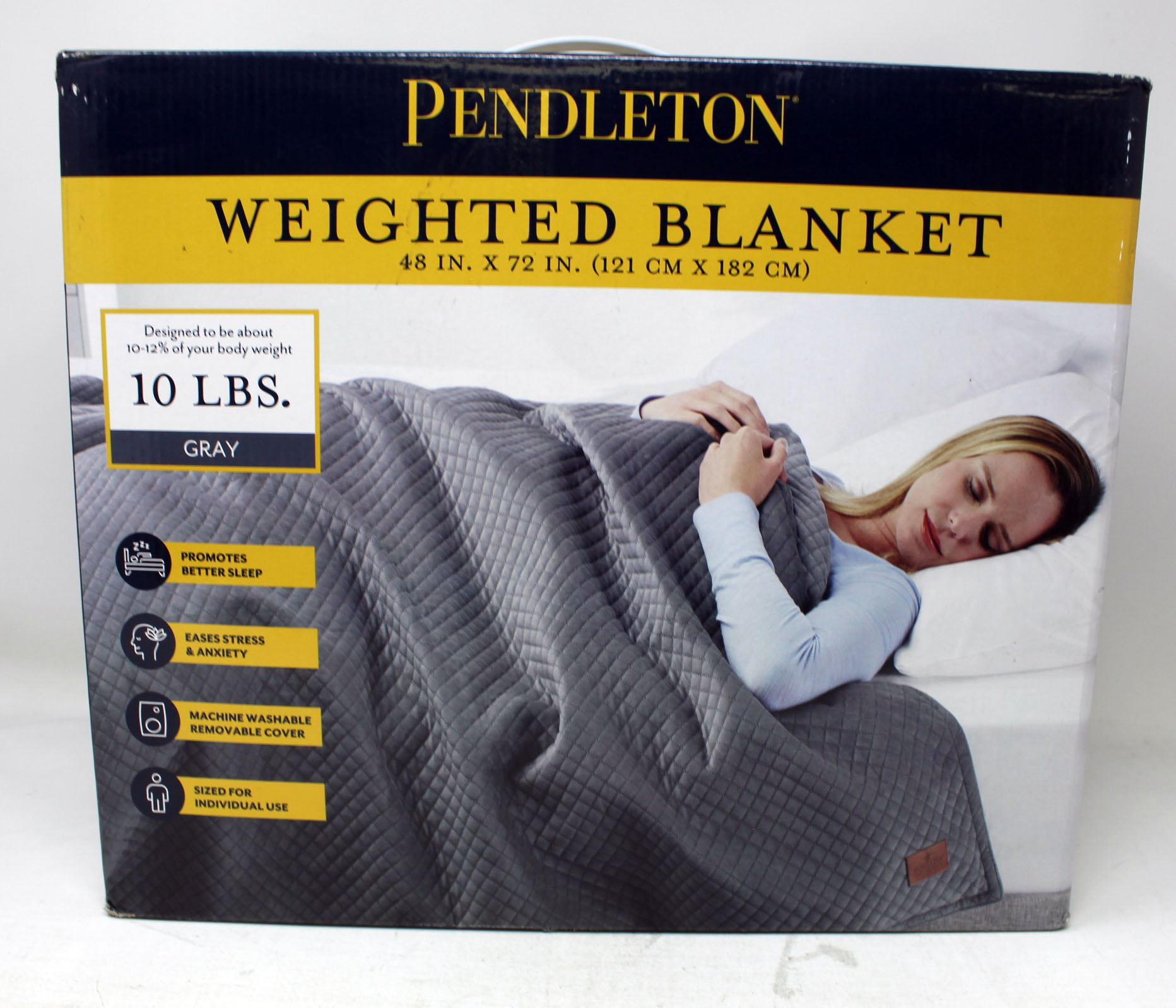 Pendleton 10 lb Weighted Blanket Gray Quilted Velvet Blanket 48 X 72 