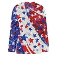 thumbnail image 3 of Nokdvo Patriotic Shirts for Women American Flag USA Stars Stripes Shirt Patriotic 4th Of July Independence Day Outfit Loose Long Sleeve Tops Dark Blue L, 3 of 5