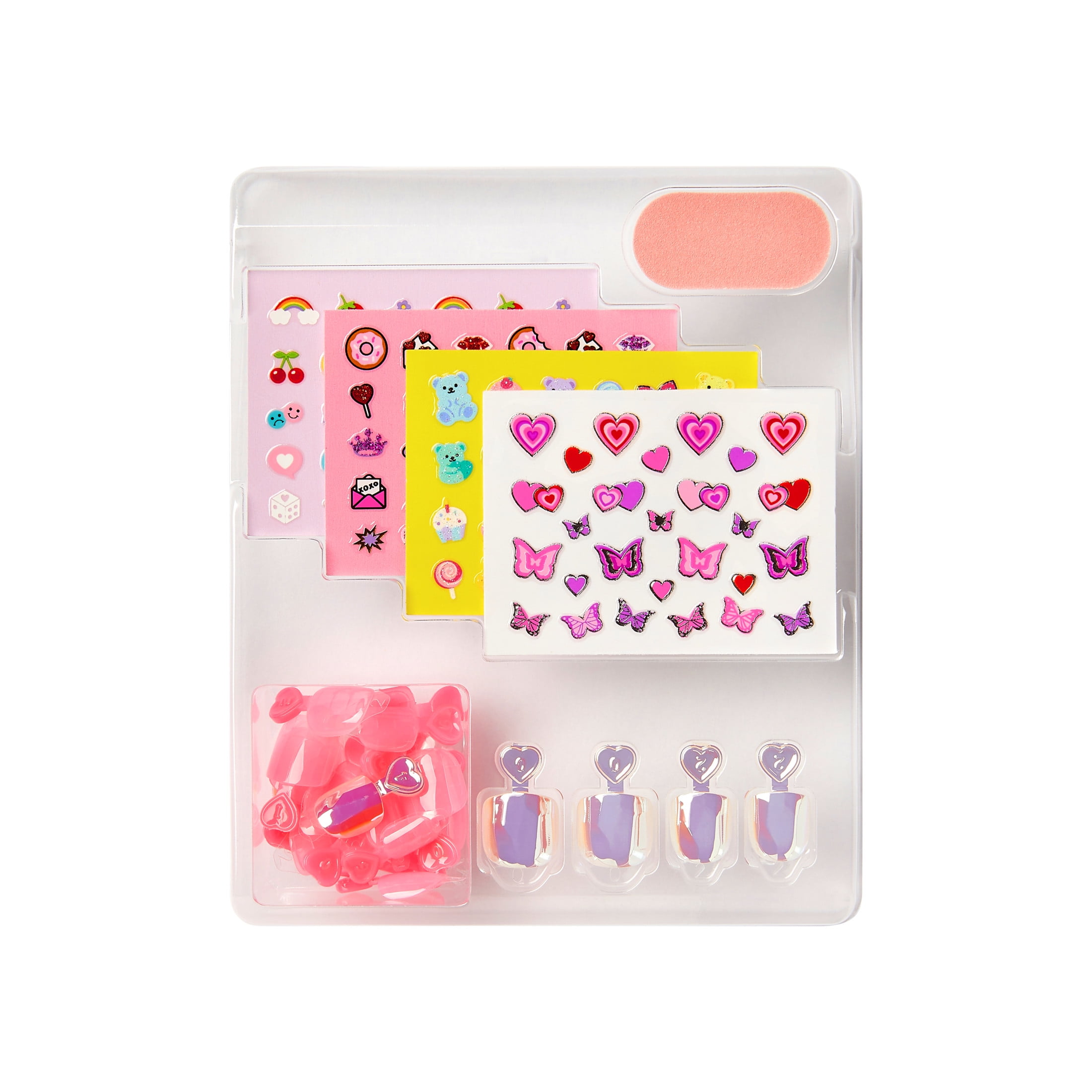 (3 pack) Impress Mini Press On Nail Artist Kit for Kids, Wannabe U, Squoval, 26 Press On Nails