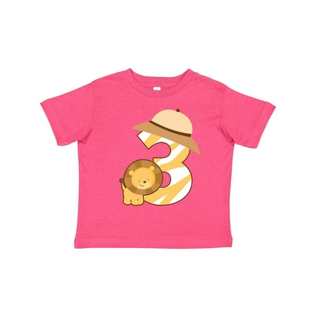 

Inktastic 3rd Birthday Jungle Safari Lion 3 Year Old Gift Toddler Boy or Toddler Girl T-Shirt