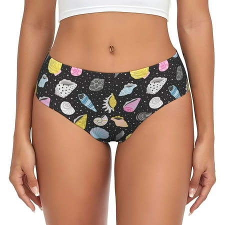 Womens Underwear - Conch Shells Print No.9047 No Show Seamless Underwear for Women  Soft Comfort Stretch Women s Panties  Hipster Ladies Panties Bikini Underwear Briefs