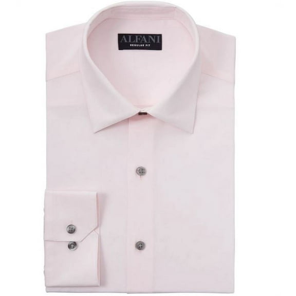 Alfani Men's Regular Fit Non-Iron Solid Dress Shirt, Blossom Mist XL 17.5 32-33