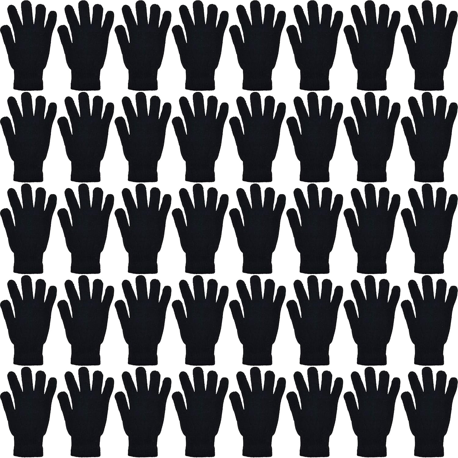 48 Pairs Winter Magic Gloves, Bulk Warm Brushed Interior, Stretchy Assorted Mens Womens