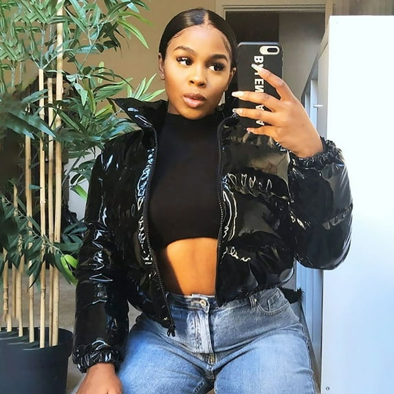 Munlar Trench Coats For Women,Women Winter Short Stand Collar Warm Coat Hooded Jacket Slim Winter Outwear Coat