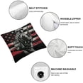 thumbnail image 4 of Acheng Soldier with American Flag Throw Pillow Covers Cushion Cases Farmhouse Home Decor for Couch Bed Sofa 2pcs White, 4 of 6