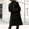 thumbnail image 4 of Manxivoo Trenchcoat Women's Women's Faux Wool Coat Blouse Thin Coat Trench Long Jacket Ladies Slim Long Belt Elegant Overcoat Outwear Trench Coat Women Black, 4 of 7
