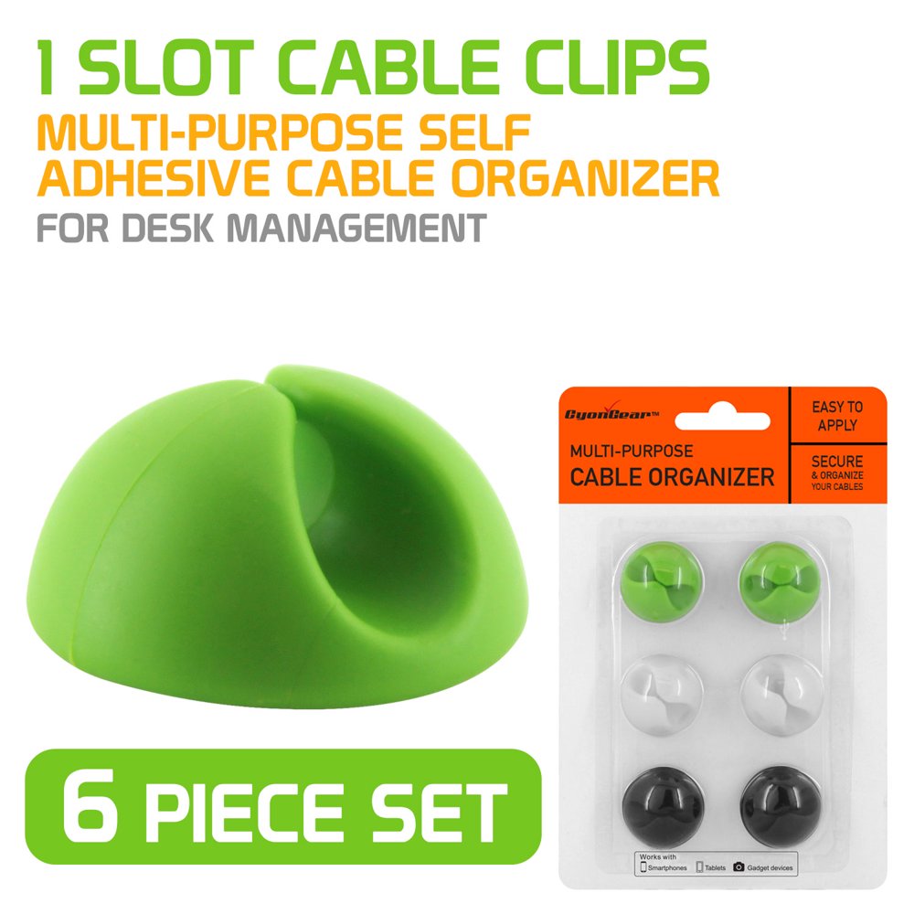 6 Piece MultiPurpose Self Adhesive Cable Organizer / Cable Clip