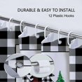 thumbnail image 4 of Christmas White Black Buffalo Plaid Shower Curtain Set, Xmas Tree Snowflake Winter Scene Bathroom Shower Curtain, Fabric Art Christmas Bath Curtain with Hooks,70X70IN, 4 of 5