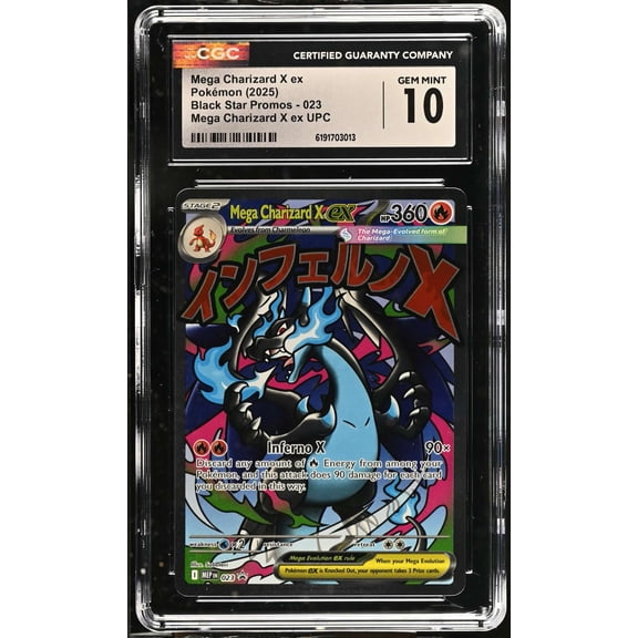 Collectible Graded 2025 Pokemon Black Star Promos Mega Charizard X ex UPC CGC 10 #023 English Trading Card