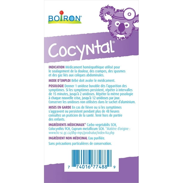 Boiron Cocyntal soulage les coliques de bébé 