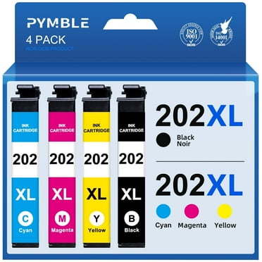 202 Ink Cartridges for Epson 202XL Ink Cartridges for Epson 202 Ink for Epson Expression Home XP-5100 Workforce WF-2860 Printer Ink(Black, Cyan, Magenta, Yellow, 4-Pack)