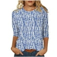 thumbnail image 1 of Birdeem Mode Femme Col Rond T-Shirt Manches 3/4 Automne Blouse Imprimée Chandail en Molleton, 1 of 1