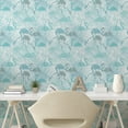 thumbnail image 2 of Ambesonne Exotic Life Peel & Stick Wallpaper for Home, Boho Vibe Flamingo Leaf, 13"x72", Dark Cadet Blue Off White, 2 of 5
