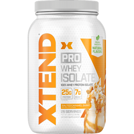 Xtend Pro 100% Whey Protein Isolate Powder with 7g BCAA & Natural Flavors, Keto Friendly, Gluten Free Low Fat Low Carb, 1.8lb, Salted Caramel (Best Post Workout Carbs)
