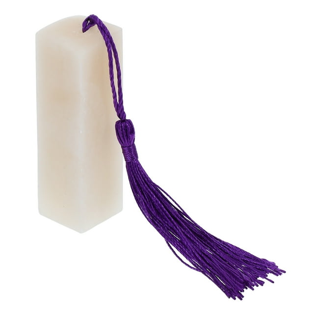 unbranded Sello En Piedra Beige Para Artesanía Y Caligrafía Con Borla Para Principiantes Y Uso