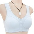 thumbnail image 5 of CFLVAEK Front Closure Bras for Women Plus Size Wireless Bralette Comfort Full Coverage Beauty Back Bra Breathable Push Up Brassiere Light Blue 42, 5 of 6