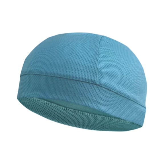 Mesh Cycling Skull Cap for Men, Ice Silk Breathable Bike Hat, Moisture Wicking Under Helmet Liner for Summer Outdoor Sports, Camouflage Sky Blue