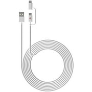 Fuse - Charge & Sync 2 in 1 Lightning/Micro USB to USB-A 3ft MFi (White)