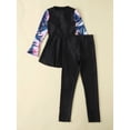 thumbnail image 4 of Aislor Girls Long Sleeve Swim Dress Pant Set Two Piece Swimsuit Rashguard Set Floral Swimwear A Black 9-10, 4 of 7