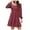 Womens Fall Trendy Dress Hot Pink, variant on OSFVNOXV Fall Wedding Guest Dress for Women Textured Ribbed Knit Top Long Sleeve Crew Neck Mini Dress with Pockets