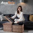 thumbnail image 4 of Footrest Ottoman Bench with Storage,34Inch Leopard Print Velvet Footstool, Coffee Table, Padded Seat, Storage Chest,Blanket Store with Flipping Lid for Livingroom and Bedroom, 4 of 11