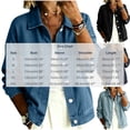 thumbnail image 4 of Women's Relaxed Fit Long Sleeve Turndown Collar Denim Button Up Cardigan Coat Jacket Comfy Versatile Spring Winter Outfits | CSEONE,Navy M, 4 of 7