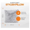 thumbnail image 4 of CodYinFI Set of 2 Shaggy Long Hair Throw Pillows - Super Soft and Plush Faux Fur Accent Pillows - 18 x 18 inches, Gray Ombre, 4 of 8
