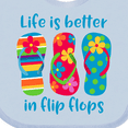 thumbnail image 4 of Inktastic Life is Better Flip Flops Girls Baby Bib, 4 of 4