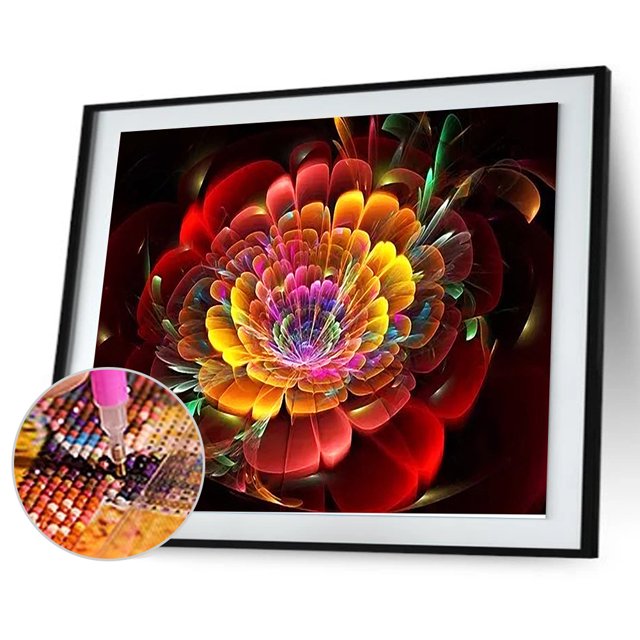 Taladro Pintura Diamante (DB2367) Flor Fluorescente 5D DIY Punto de Bordado Completo (E) 45x60cm FLhrweasw Nuevo