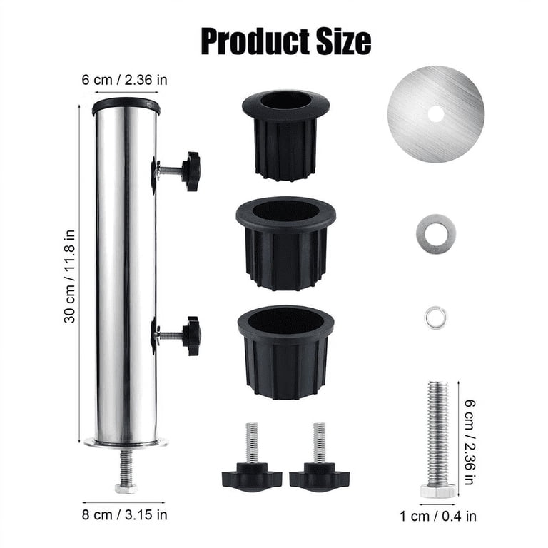 aluminum tube dimensions for patio umbrella pole Umbrella Pole Mount Stand Tube Set, Outdoor Parasol Base Holder Insert Pipe  Sleeve, for Outside Garden Backyard Balcony
