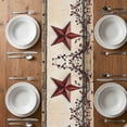 thumbnail image 6 of Red Texas Star Rustic Table Runner - 60 Inch Long, Kitchen Dining Table Runner Dresser Scarves, Country Star Berries Wooden Farmhouse Decor for Coffee Tables Wedding Party Banquet, 6 of 8