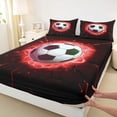 thumbnail image 4 of Erosebridal Football Soccer Pattern Queen Sheet Sets,Kids Ball Games Bed Set For Teens Boys 4-Piece, 4 of 6