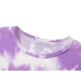 thumbnail image 2 of Beezizac Little & Big Girls Pajama Trendy Tie Dye Purple Face Short Sleeves Sets Cozy Kids 2-PC PJ Set Nightwear Size 12, 2 of 7