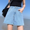 thumbnail image 2 of NOVEDAD DE VERANO 2020, pantalones cortos vaqueros blancos y negros, pantalones de pierna ancha de cintura alta para mujer, pantalones holgados ins hot, aspecto fino y alto, 2 of 5
