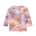 thumbnail image 4 of Abcomgle Halloween Shirts for Girls Size 7/8 Spooky Ghost Pumpkin Broom Graphic T Shirts for Girls Crewneck 3/4 Sleeve T-Shirts for Kid Girls Fall Funny Holiday Blouses for Girls, 4 of 4