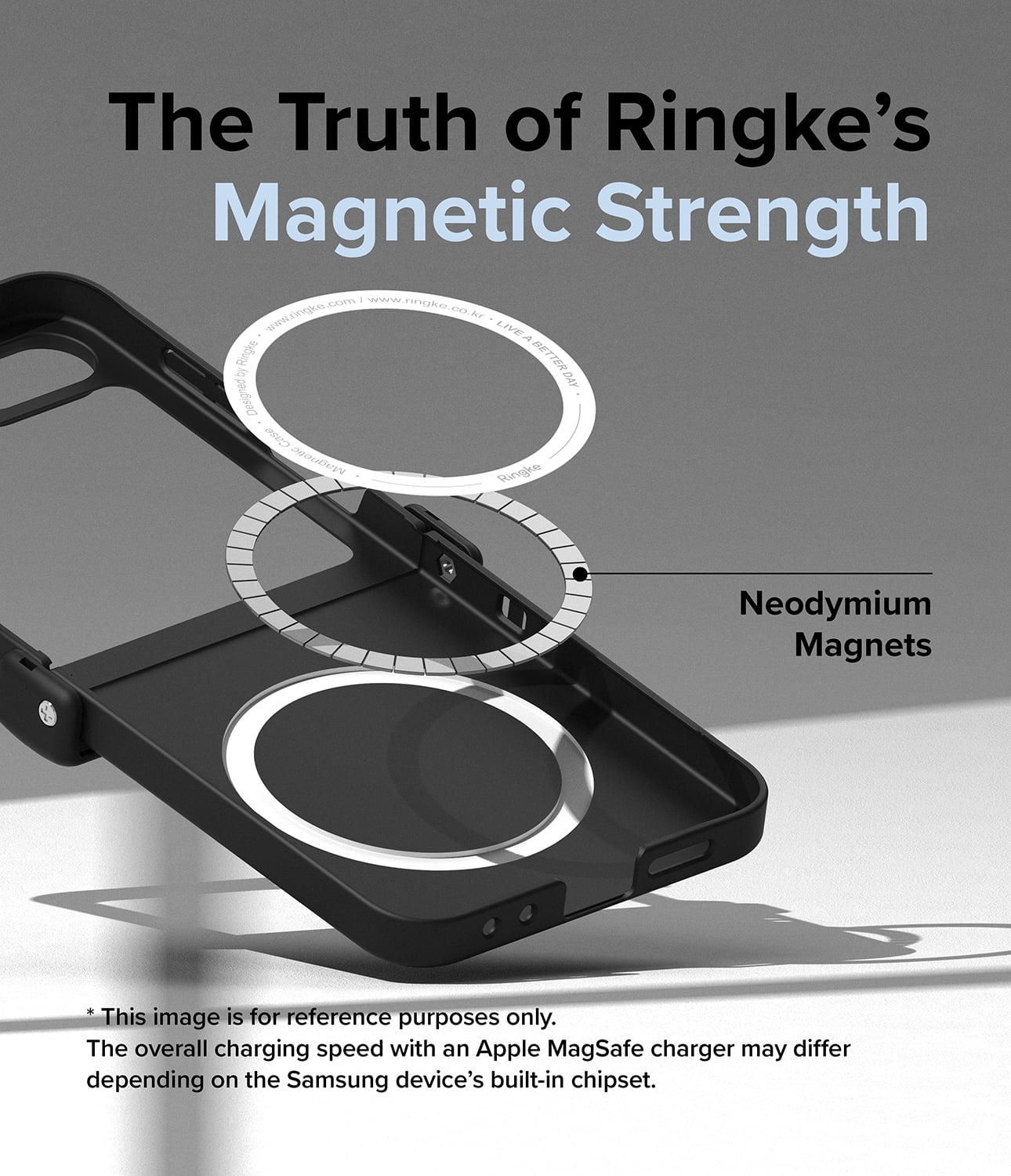 Ringke Galaxy Z Flip 6 / 7 FE [Slim Hinge Magnetic] Hinge Protection Anti-Yellowing Protective Phone Case Compatible with Magsafe - Black